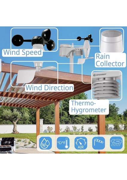 Bresser, 5'i 1 Arada Profesyonel Sensörlü Hava Durumu Istasyonu