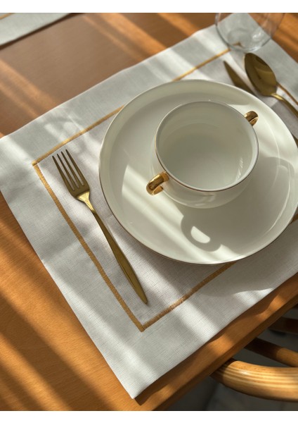 10 Adet Gold Şeritli Amerikan Servis