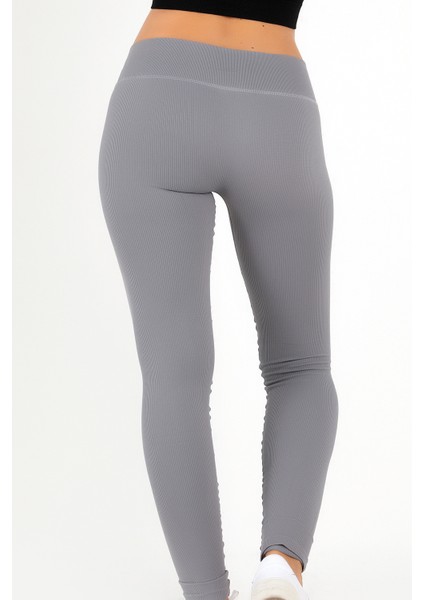 Seamless Normal Bel Ripli Spor Tayt