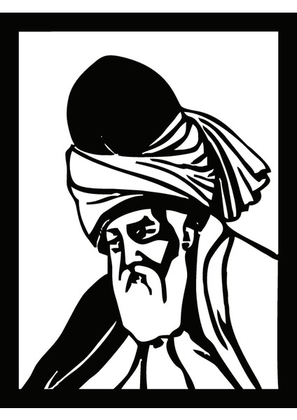 Mevlana Tasarım Sticker 20 x 26 cm
