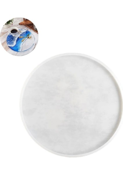 Epoksi Silikon Kalıp Yerli Üretim Yuvarlak Tepsi Kalıbı Düz (23 cm )