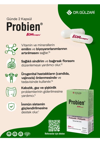 Probiyotik ve Prebiyotik Drcaps 30 Kapsül