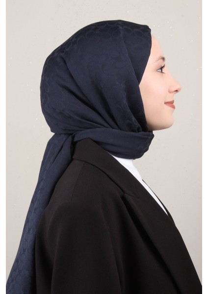Pamuklu Jakar Şal 4113-2 Lacivert