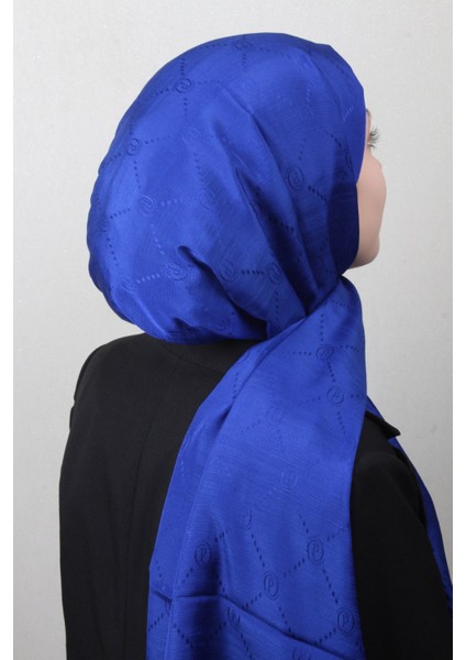 Monogram Şal 2889-3 Saks Mavisi