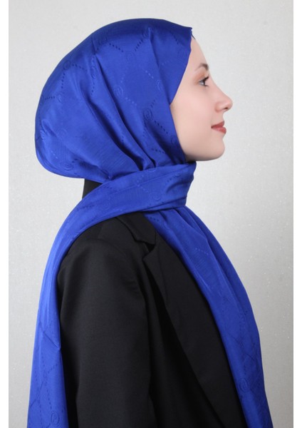 Monogram Şal 2889-3 Saks Mavisi
