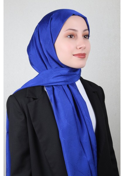 Monogram Şal 2889-3 Saks Mavisi