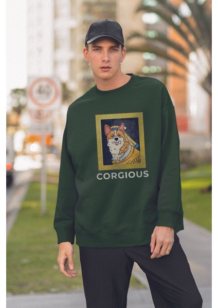 Unısex Tarz Corgıous Baskılı Oversize Sweatshirt 22825