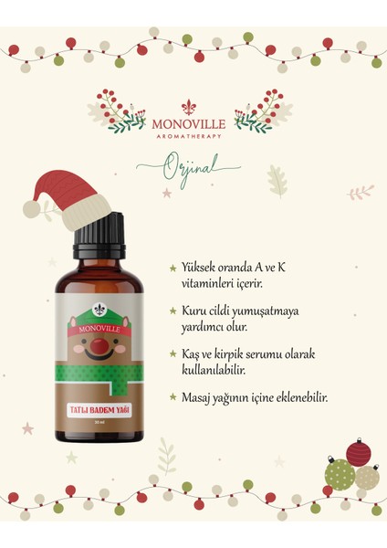 Tatlı Badem Yağı 30 ml Soğuk Sıkım Saf ve Doğal Yeni Yıl ( Sweet Almond Oil ) fiyatları