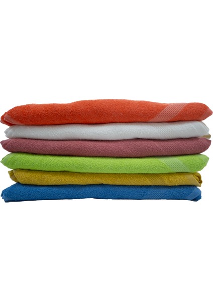 Havlu, Banyo Havlusu, 70 x 140, 6 Adet, 6 Farklı Renk, Yumuşak.