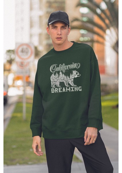 Unısex California Dreamıng Tarz Baskılı Oversize Sweatshirt 19624 fiyatları