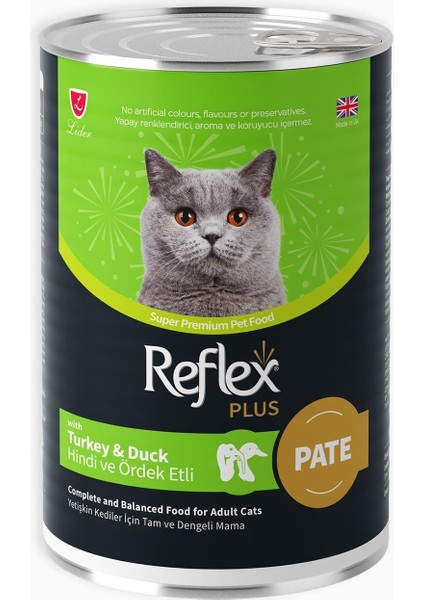 Plus Pate Içinde Et Parçacıklı Hindi ve Ördek Etli Yetişkin Kedi Maması 395 gr