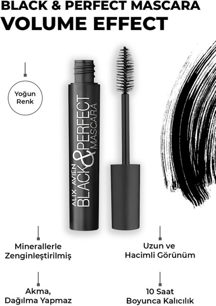 Black & Perfect Mascara - Hacim Veren Etkisiyle Kıvrımlı Kirpikler