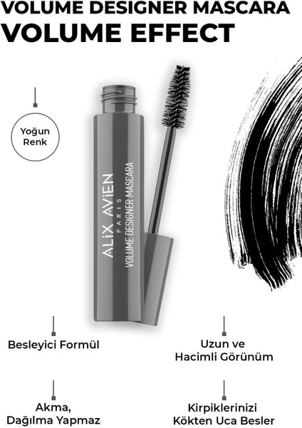 Ayarlanabilir Hacim Topaklanma Karşıtı Besleyici Etkili Siyah Maskara - Volume Designer Mascara