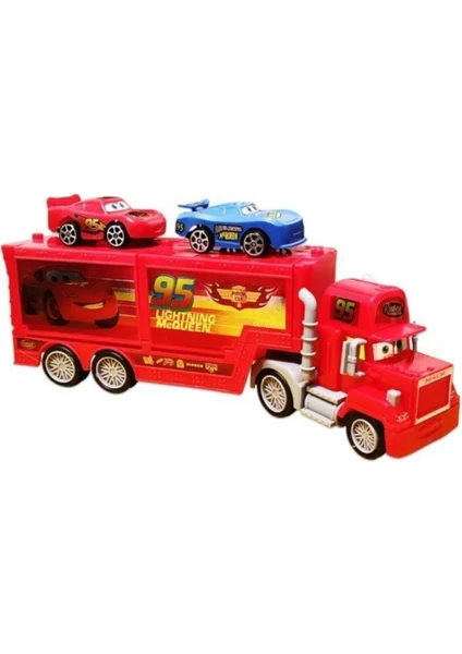 Brother Toys Şimşek Mcqueen Çek Bırak Oyuncak 2 Arabalı Taşıyıcı Tır 34 cm