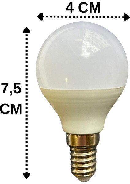 4W (40W) 3000K (Sarı Işık) E14 Duylu LED Top Ampul