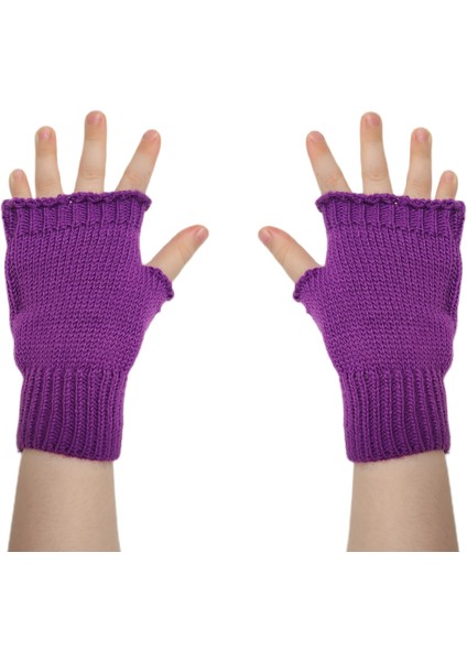 Çocuk Parmaksız Kışlık Örme Triko Eldiven