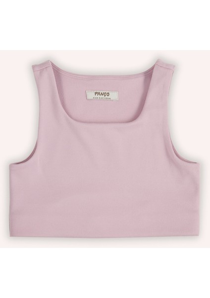 Kız Çocuk Arkası Pencere Pembe Detaylı Atlet