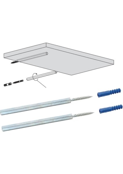 Metal Gizli Raf Tutucu Dekoratif Duvar Bağlantısı 1 Çift -10 cm