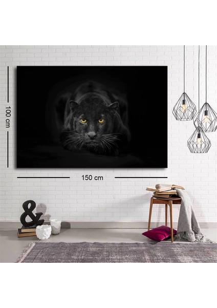 Teknoo- Dekoratif Siyah Leopar Kanvas Tablo