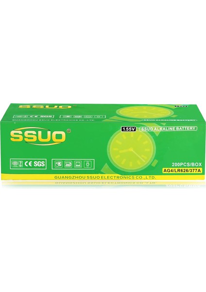 Ssuo 1.55V SR626SW/377 AG4 LR66 Gümüş Oksit Alkalin Kol Saati Pili 3 Yıl Kullanım Ömrü fiyatları