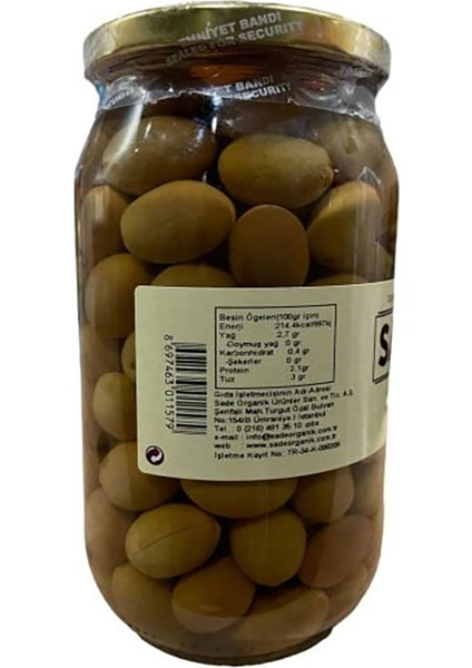 Organik Yeşil Zeytin 600 gr