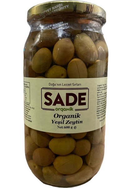 Organik x 2 Kavanoz Yeşil Zeytin 600 gr