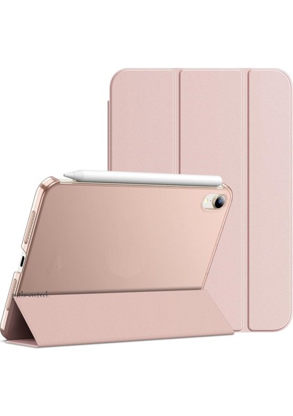 Apple iPad Mini 7 Kılıf Akıllı Smart Uyku Modlu Standlı Şeffaf Smart Kapak A2993 A2995 A2996 A17PRO