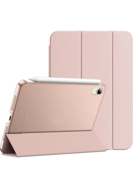 MTK Moveteck Apple iPad Mini 7 Kılıf Akıllı Smart Uyku Modlu Standlı Şeffaf Smart Kapak A2993 A2995 A2996 A17PRO