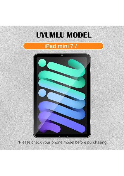 Apple iPad Mini 7 2024 Ekran Koruyucu Şeffaf Cam Nano Esnek Kırılmaz