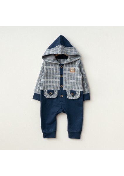 Kapüşonlu Önden Düğmeli Tulum