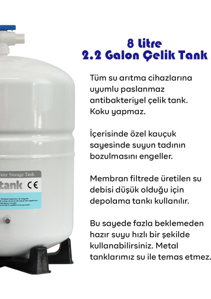 Su Arıtma Cihazı Su Tankı 2.2 Galon 8 Lt Tank Vanası fırsatları