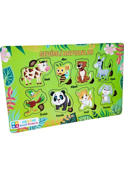 Eğitici Ahşap Oyuncak | Ahşap Çiftlik Hayvanları Temalı Bul-Tak Puzzle