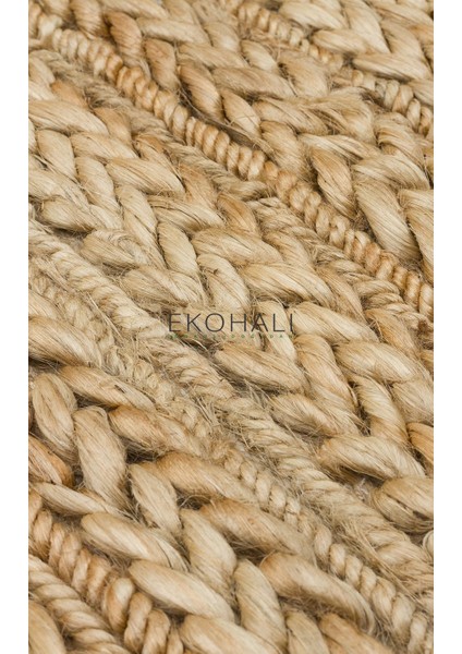 Choti Koleksiyonu Jüt ile Üretilen El Dokuma Sisal Kilim Natural