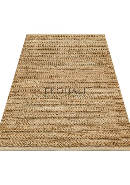 Choti Koleksiyonu Jüt ile Üretilen El Dokuma Sisal Kilim Natural