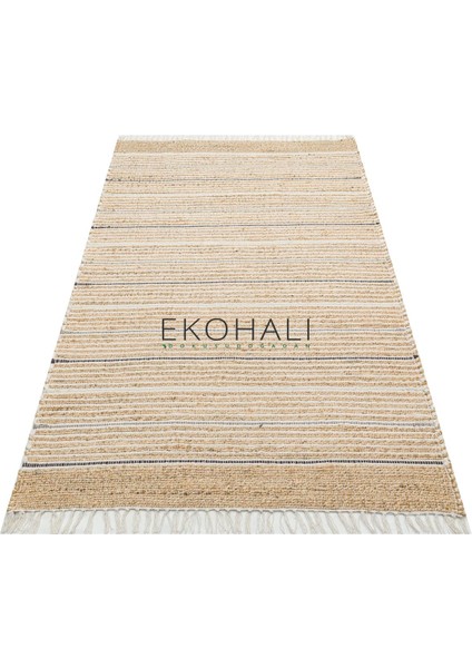 Juno Koleksiyonu Jüt ile Üretilen El Dokuma Sisal Kilim Ech 05 Natural Grey modelleri