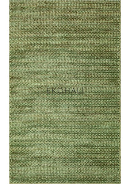 Netra Koleksiyonu Jüt ile Üretilen El Dokuma Sisal Kilim Triple Green Xw