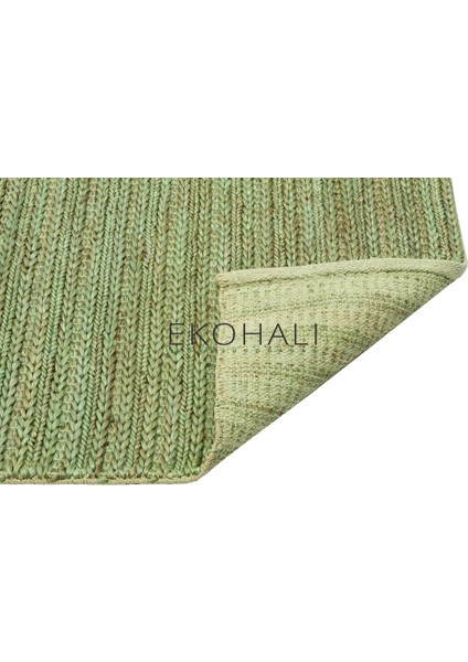 Netra Koleksiyonu Jüt ile Üretilen El Dokuma Sisal Kilim Triple Green Xw