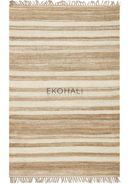 Echo Koleksiyonu Jüt ile Üretilen El Dokuma Sisal Kilim Natural ECH11