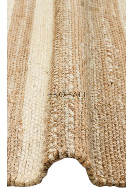 Echo Koleksiyonu Jüt ile Üretilen El Dokuma Sisal Kilim Natural ECH11