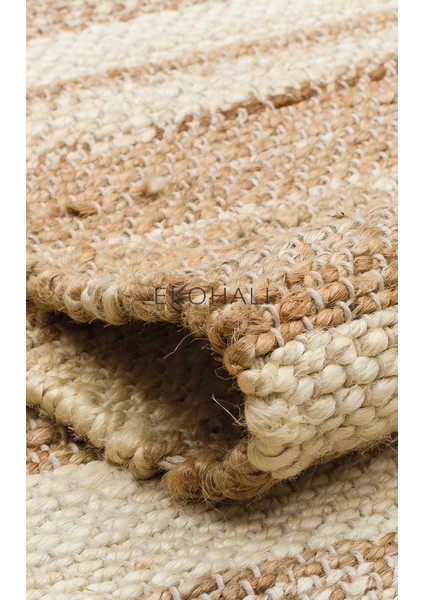 Echo Koleksiyonu Jüt ile Üretilen El Dokuma Sisal Kilim Natural ECH11