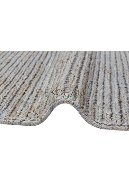 Fine Koleksiyonu Jüt ile Üretilen El Dokuma Sisal Kilim Slate Natural