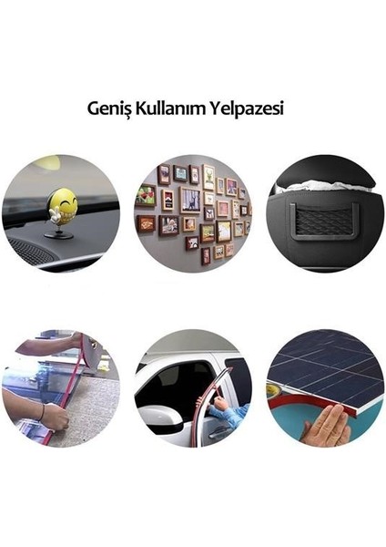 ® 2 Metre Güçlü Yapışkanlı Çift Taraflı Slikon Pratik Şeffaf Bant