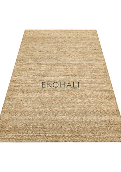 Echo Koleksiyonu Jüt ile Üretilen El Dokuma Sisal Kilim Natural ECH12 fırsatları