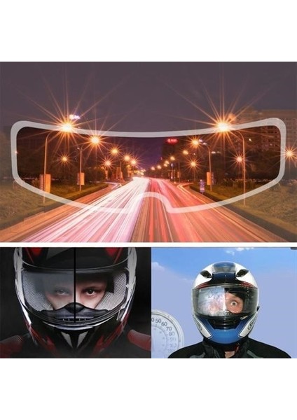 Linual® Buğu Önleyici Motosiklet Kaskı Vizörü Su Geçirmez Dayanıklı Çizik Koruma Lens Filmi