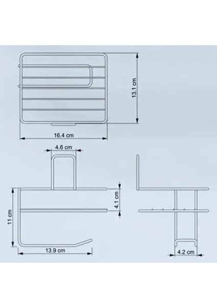 Kendiliğinden Yapışkanlı Tuvalet Kağıdı Tutacağı ve Yedek Raf - Siyah Modern Metal Tasarım