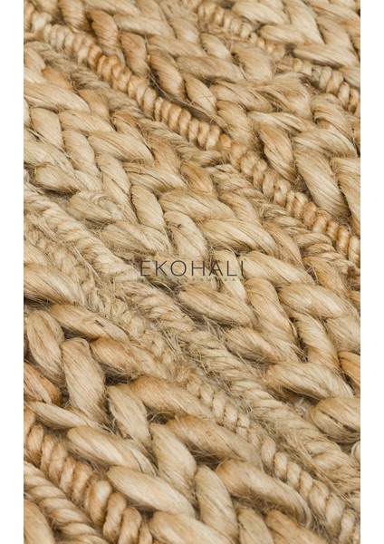 Choti Koleksiyonu Jüt ile Üretilen El Dokuma Sisal Kilim Natural fırsatları