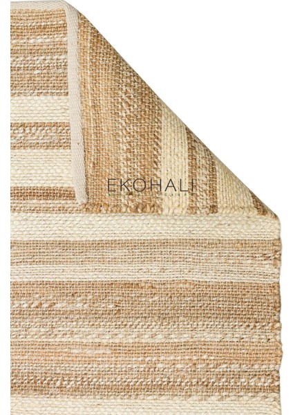 Echo Koleksiyonu Jüt ile Üretilen El Dokuma Sisal Kilim Natural ECH11