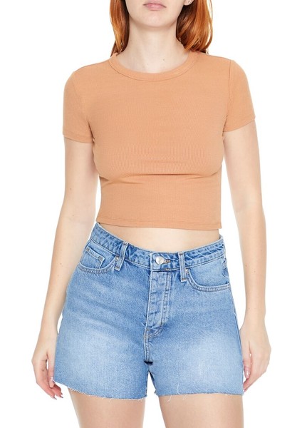 F21 Yuvarlak Yaka Crop Top Tişört fiyatları