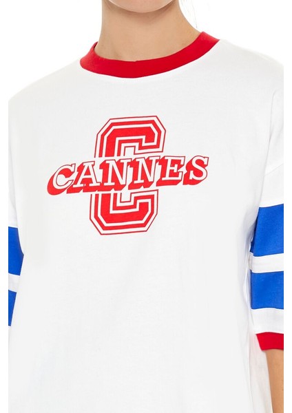 F21 Cannes Baskılı Oversize Tişört modelleri