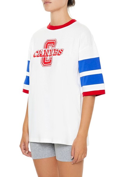 F21 Cannes Baskılı Oversize Tişört fırsatları